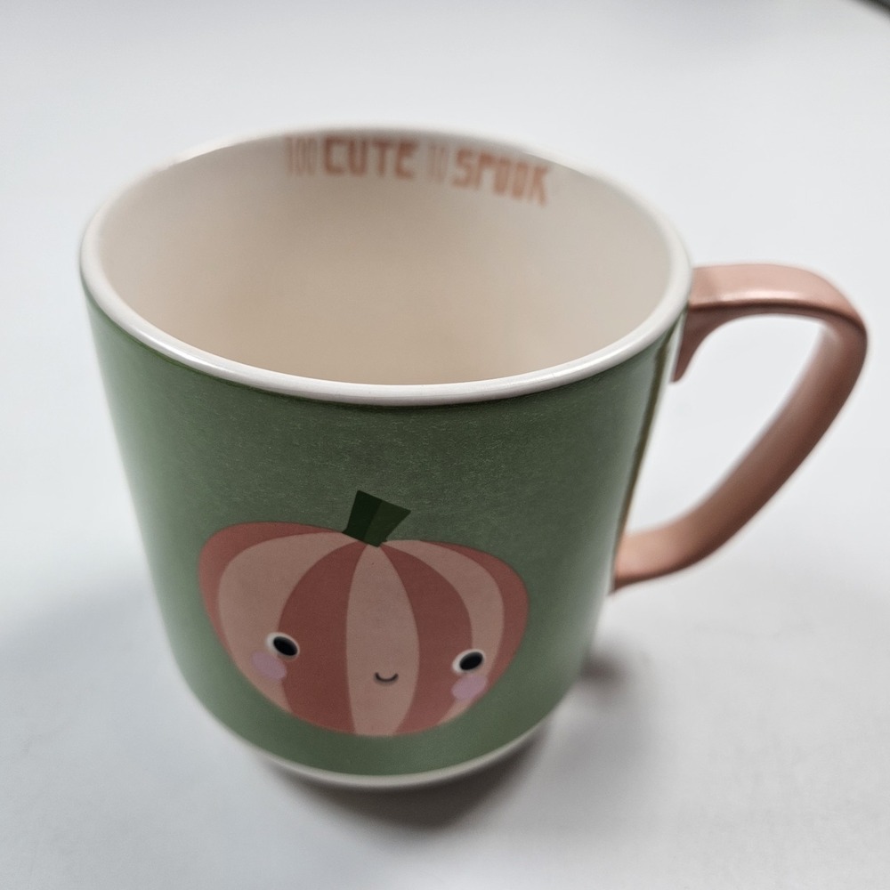 Holiday Home Coffee Mug 16oz Green Too Cute To‎ Spook Pumpkin Halloween Cup